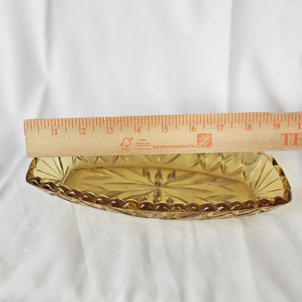 Vintage Hazel-Atlas Amber Relish Celery Dish Glass 9.5